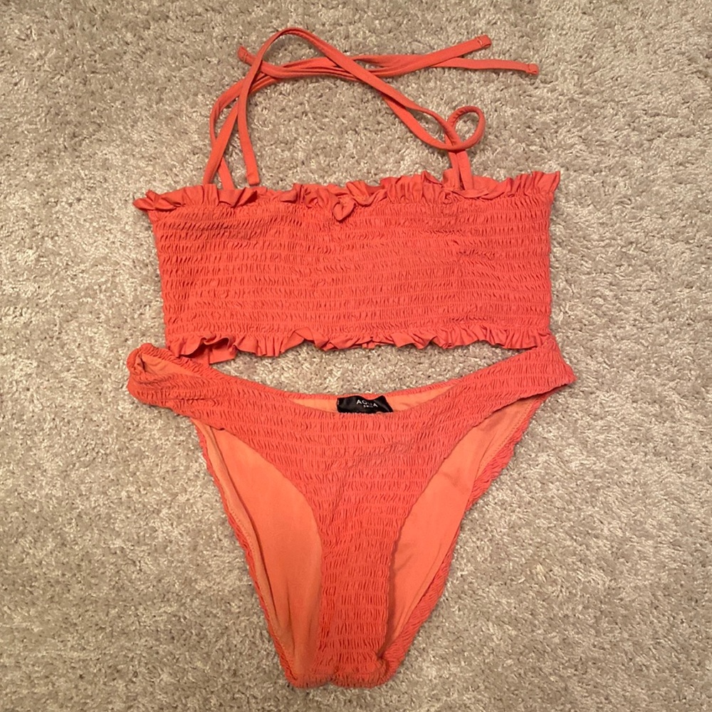 Aqua coral bikini set